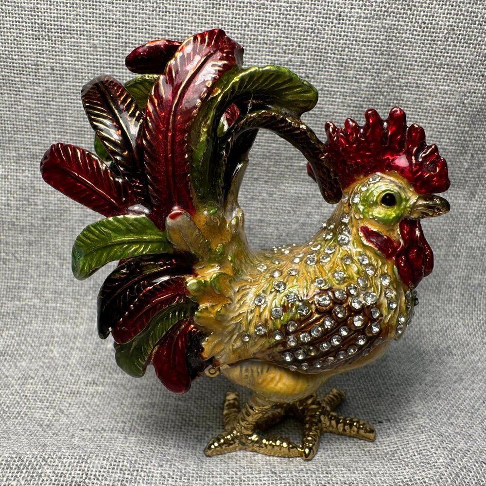 Rooster Shaped Trinket Metal Gift Box